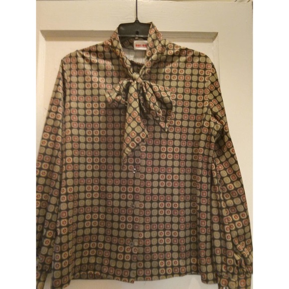 Vintage Cos Cob Geometric Pattern Long Sleeve Shirt - Picture 1 of 4